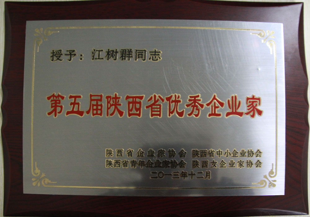 2013年集團創(chuàng)始人榮獲第五屆陜西省優(yōu)秀企業(yè)家稱號